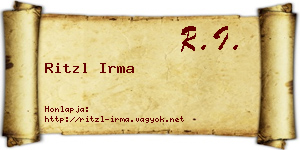 Ritzl Irma névjegykártya